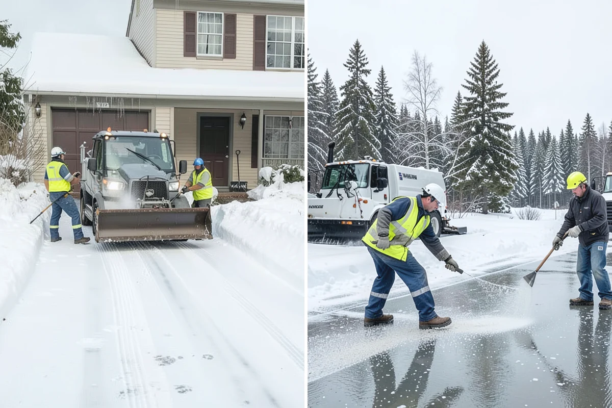 Warehouse Parking Lot Snow Removal in Medina, King County, WA - Map trailer staging, dock aprons, and driver parking with the site