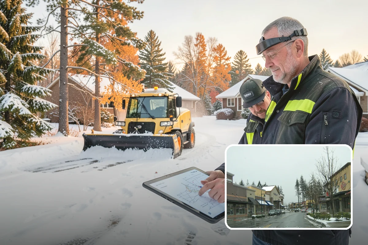 Warehouse Parking Lot Snow Removal in Mill Creek, Snohomish County, WA - Dock aprons and truck lanes stay open to protect freight throughput