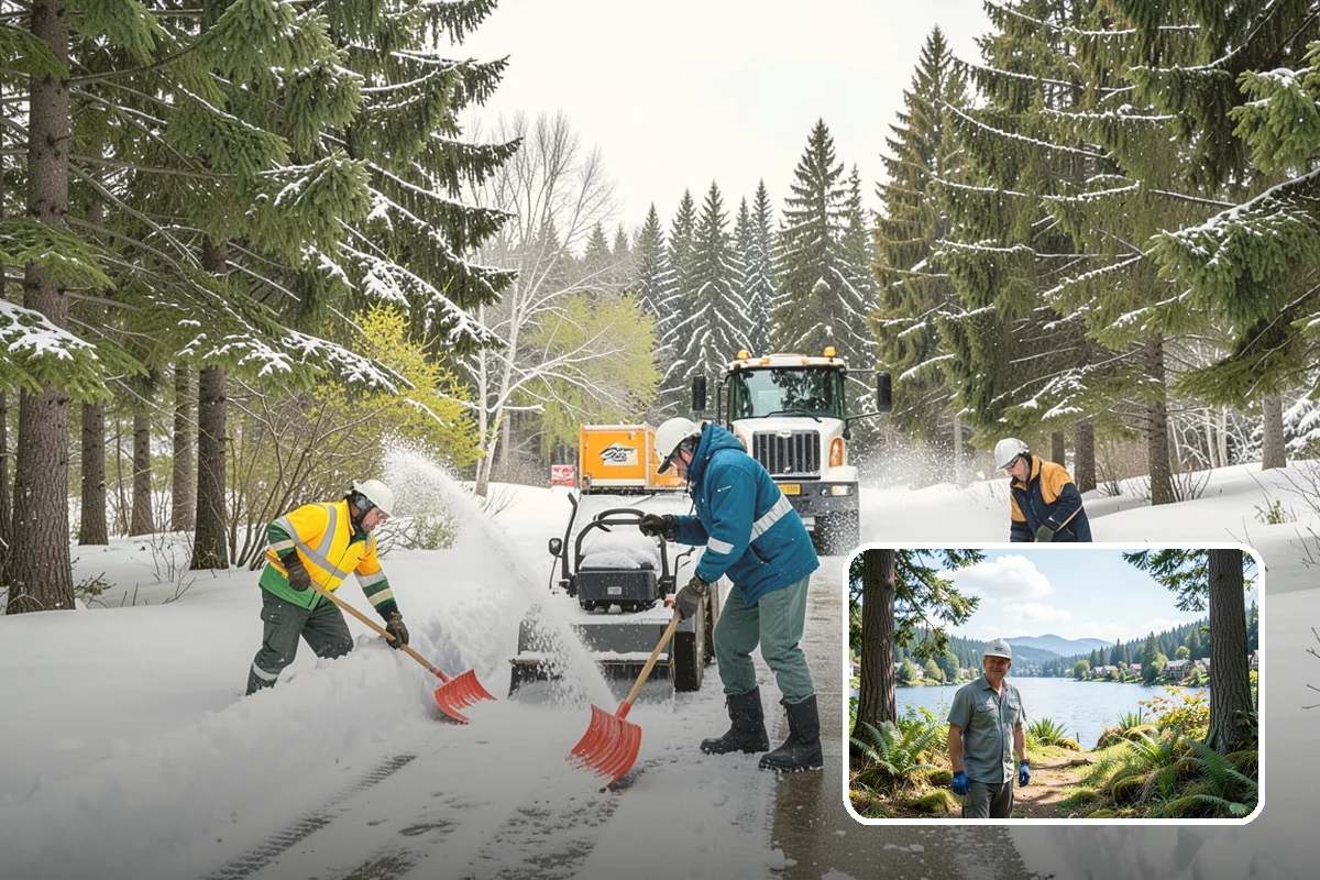 Warehouse Parking Lot Snow Removal in Milton, King County, WA - Dock aprons and truck lanes stay open to protect freight throughput