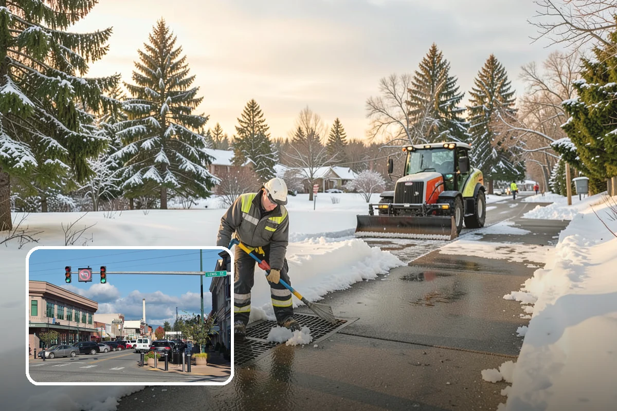 Warehouse Parking Lot Snow Removal in Monroe, Snohomish County, WA - Dock aprons and truck lanes stay open to protect freight throughput