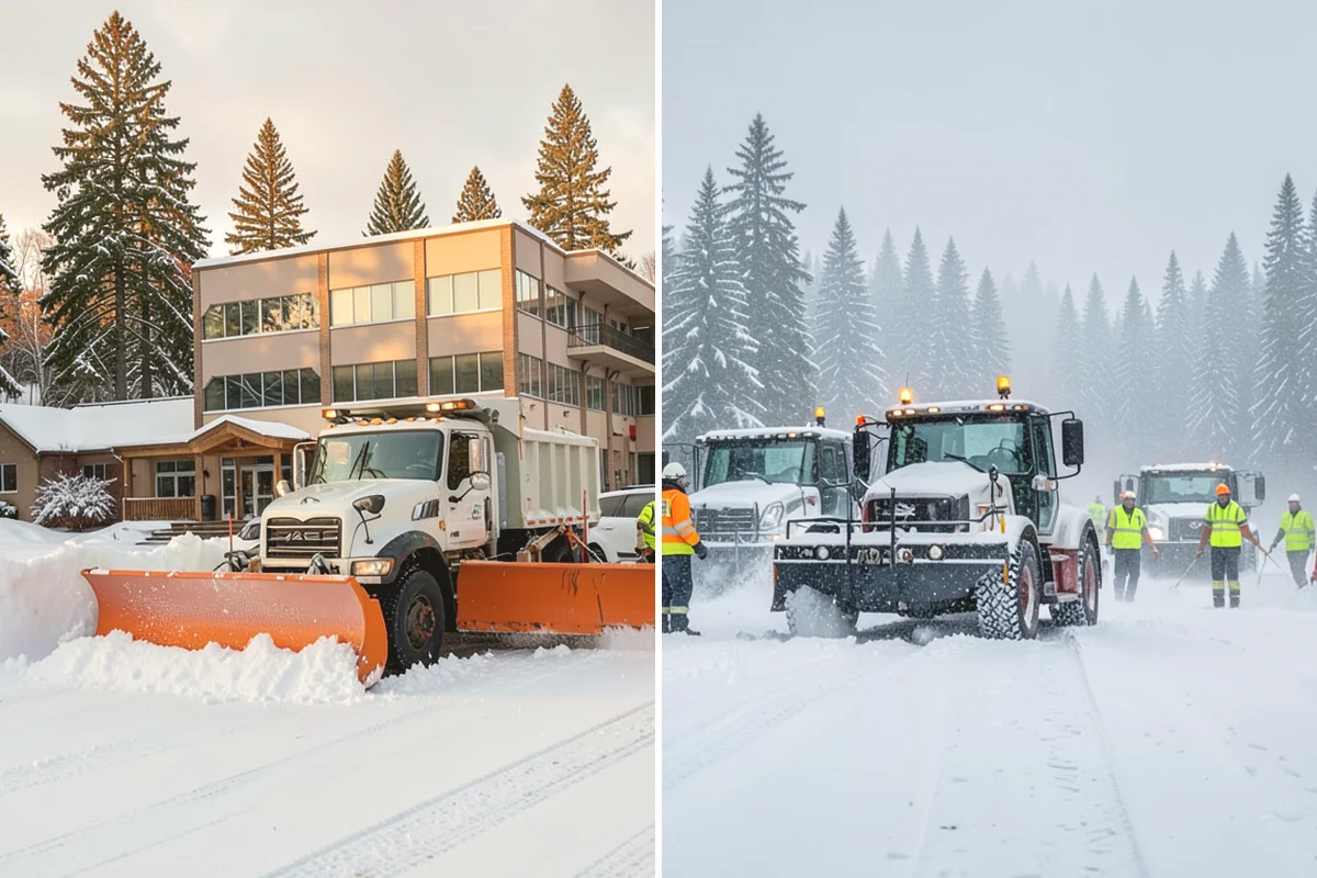 Warehouse Parking Lot Snow Removal in Mukilteo, Snohomish County, WA - Map trailer staging, dock aprons, and driver parking with the site