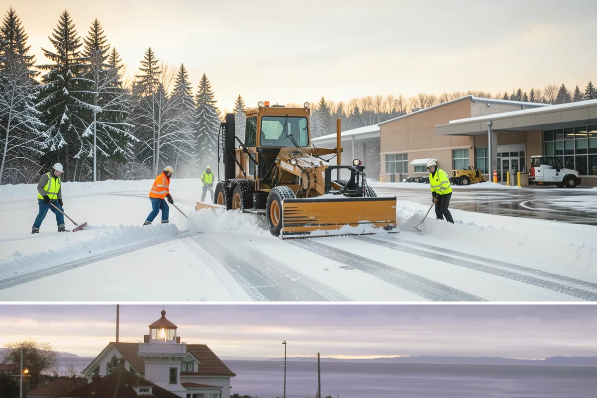 Warehouse Parking Lot Snow Removal in Mukilteo, Snohomish County, WA - Warehouse lots across Western Washington face peak snow disruption from December through February, when cold nights threaten...