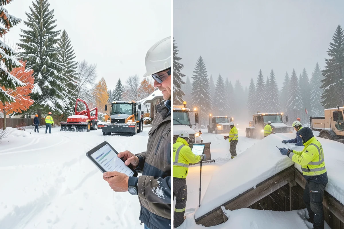 Warehouse Parking Lot Snow Removal in Oak Harbor, Island County, WA - Map trailer staging, dock aprons, and driver parking with the site