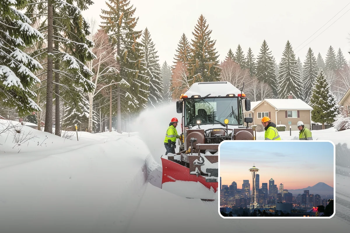Warehouse Parking Lot Snow Removal in Seattle, King County, WA - Dock aprons and truck lanes stay open to protect freight throughput