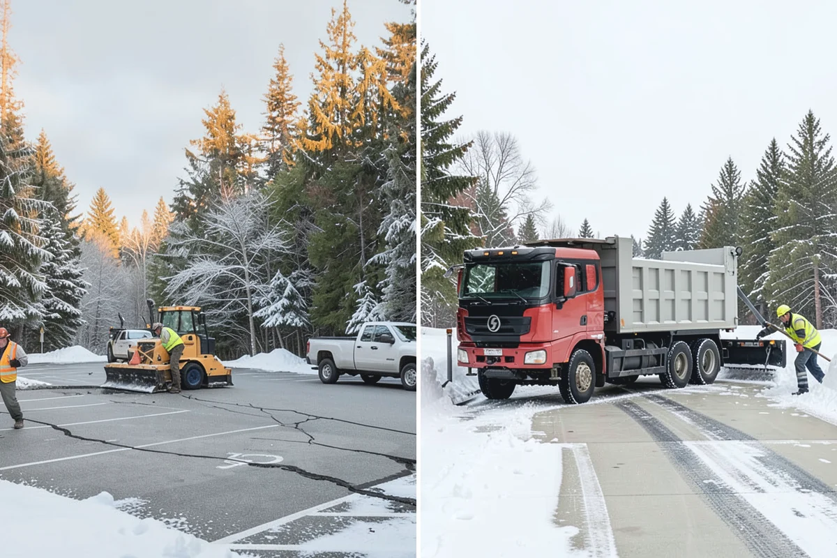 Warehouse Parking Lot Snow Removal in Skykomish, King County, WA - Map trailer staging, dock aprons, and driver parking with the site