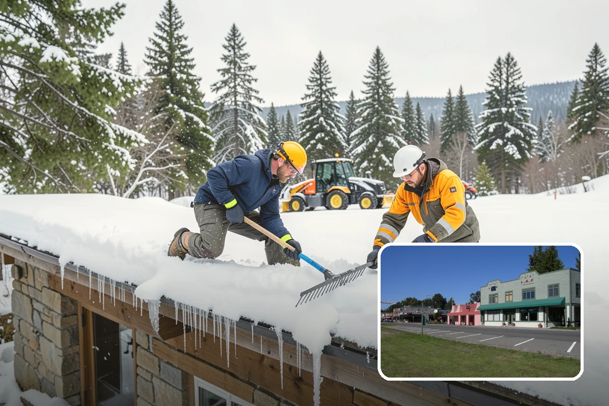 Warehouse Parking Lot Snow Removal in Snoqualmie, King County, WA - Dock aprons and truck lanes stay open to protect freight throughput