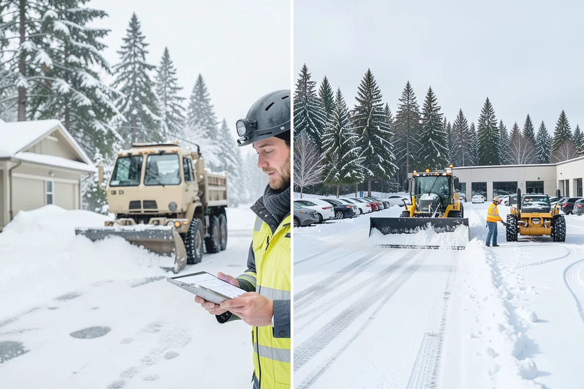 Warehouse Parking Lot Snow Removal in Sumner, Pierce County, WA - Map trailer staging, dock aprons, and driver parking with the site