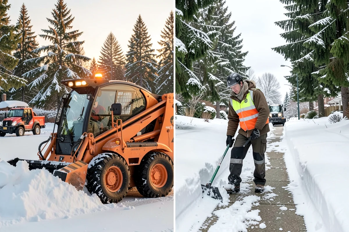 Warehouse Sidewalk Clearing in Arlington, Snohomish County, WA - Clear personnel entrances and dock-office approaches first