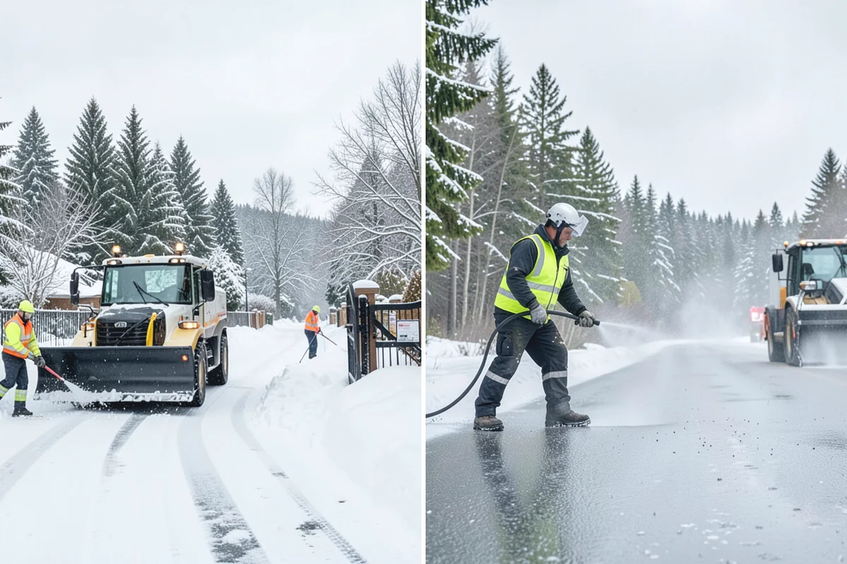 Warehouse Sidewalk Clearing in Auburn, King County, WA - Clear personnel entrances and dock-office approaches first
