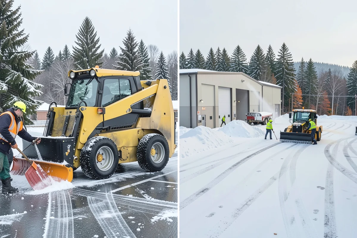 Warehouse Sidewalk Clearing in Beaux Arts Village, King County, WA - Clear personnel entrances and dock-office approaches first