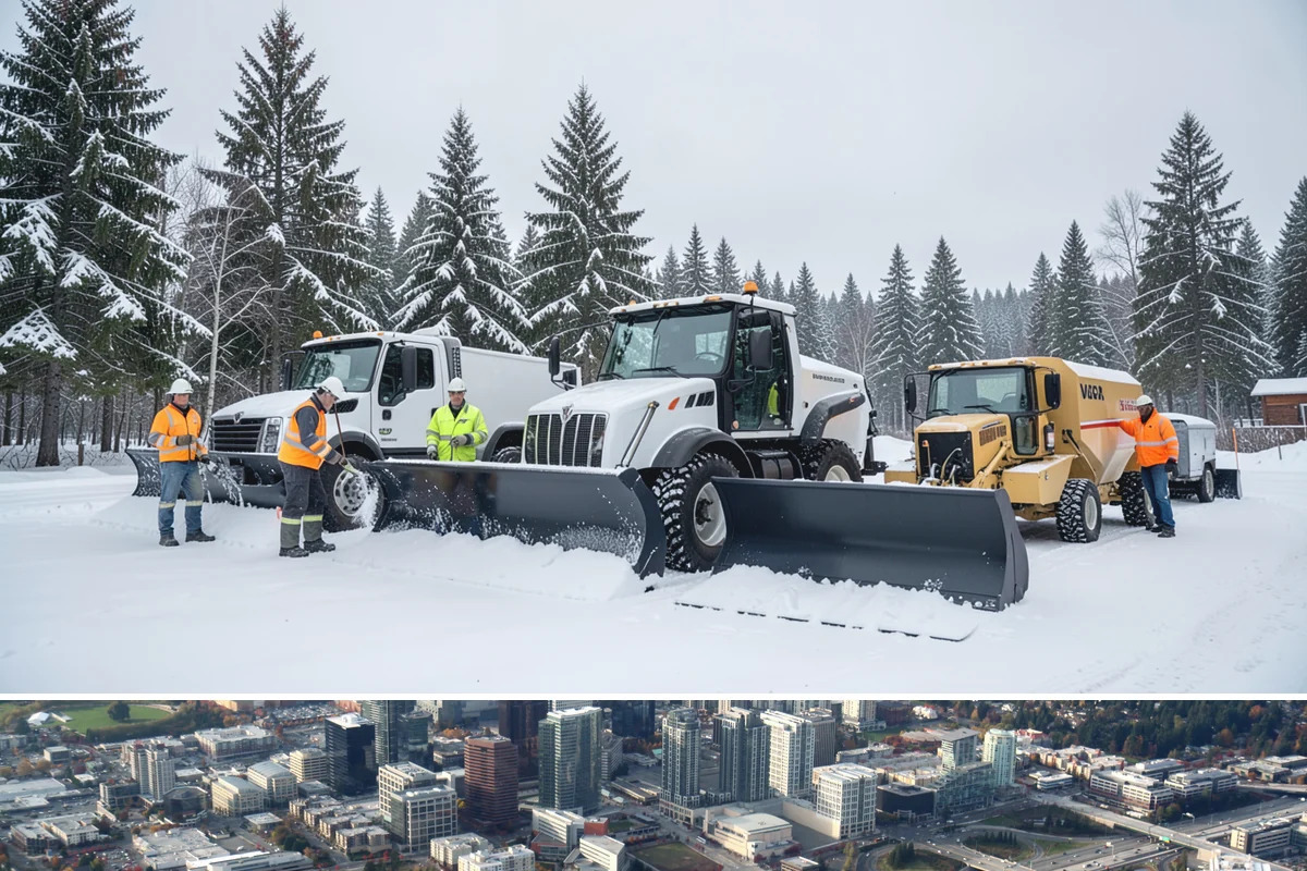 Warehouse Sidewalk Clearing in Bellevue, King County, WA - Warehouse sidewalk needs peak from late November through February, when boot-packed snow on shaded dock walks refreezes overnight.