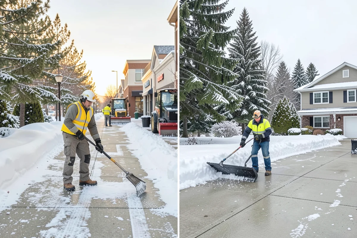 Warehouse Sidewalk Clearing in Buckley, Pierce County, WA - Clear personnel entrances and dock-office approaches first
