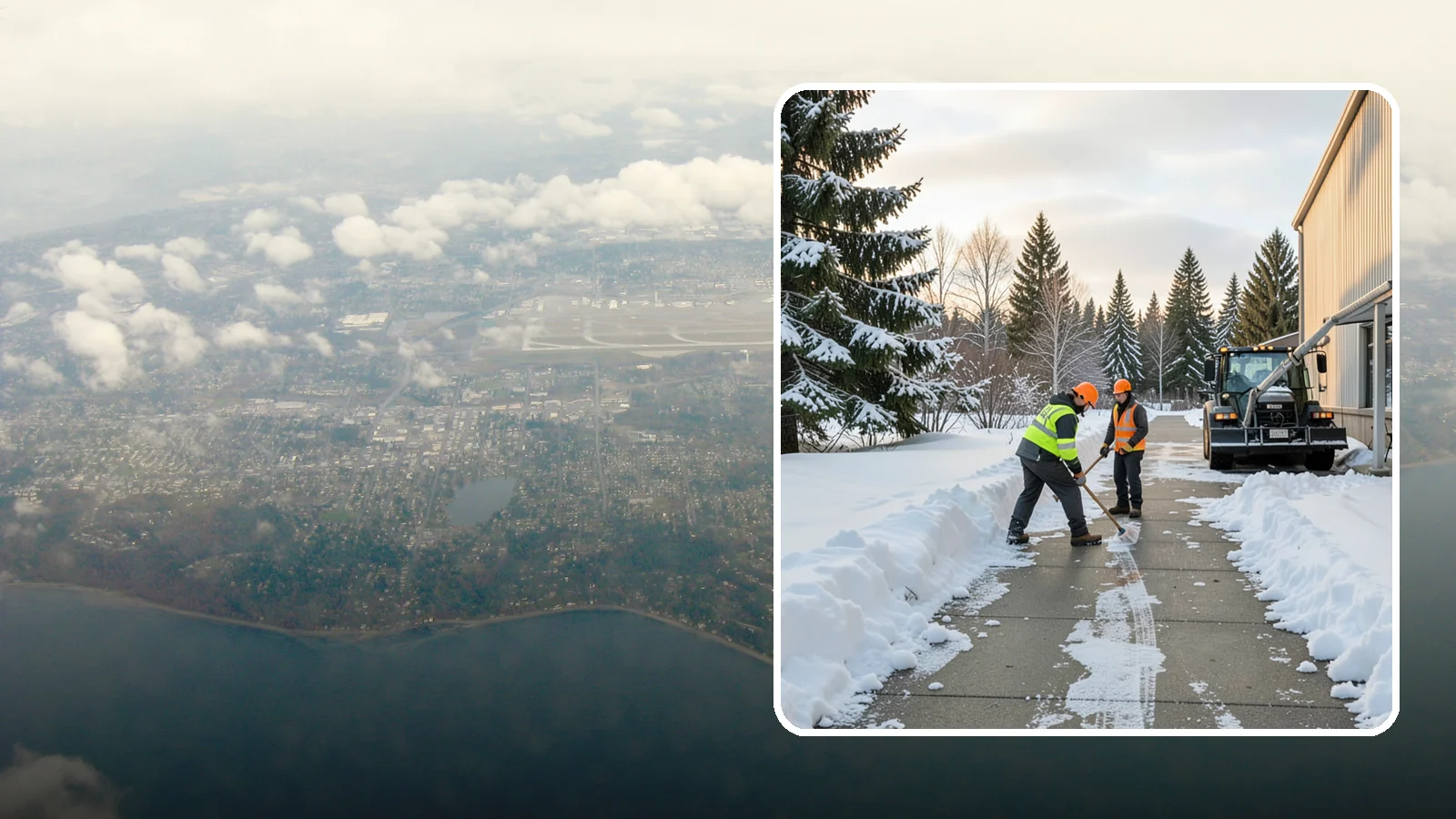 Warehouse Sidewalk Clearing in Burien, King County, WA - Employee-walkway clearing for Western Washington warehouses, keeping pedestrian routes to entrances and dock offices separate...