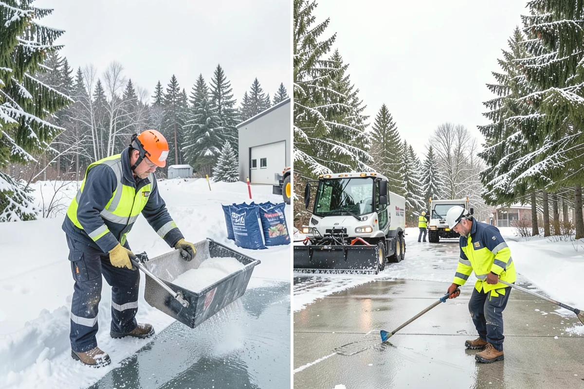 Warehouse Sidewalk Clearing in Burlington, Skagit County, WA - Clear personnel entrances and dock-office approaches first