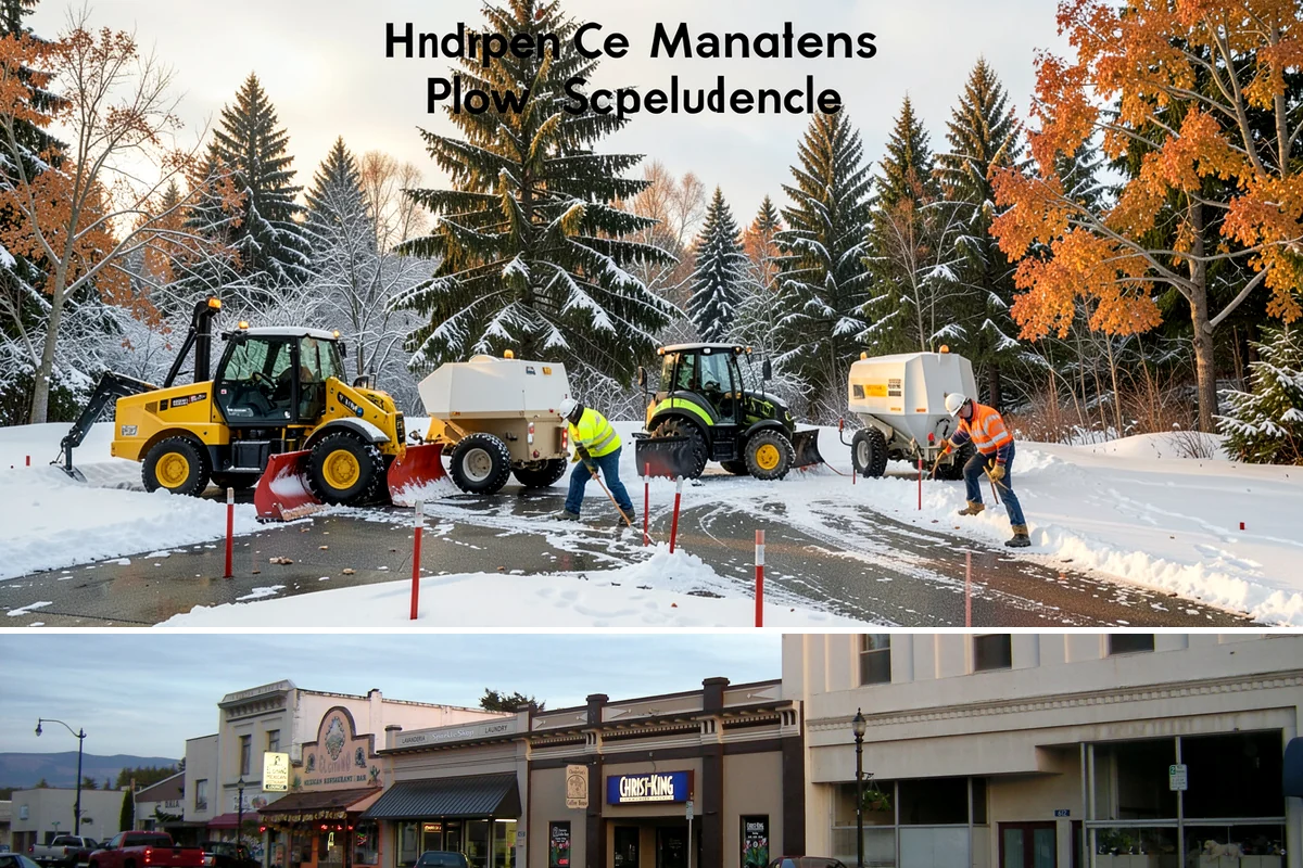 Warehouse Sidewalk Clearing in Burlington, Skagit County, WA - Warehouse sidewalk needs peak from late November through February, when boot-packed snow on shaded dock walks refreezes overnight.