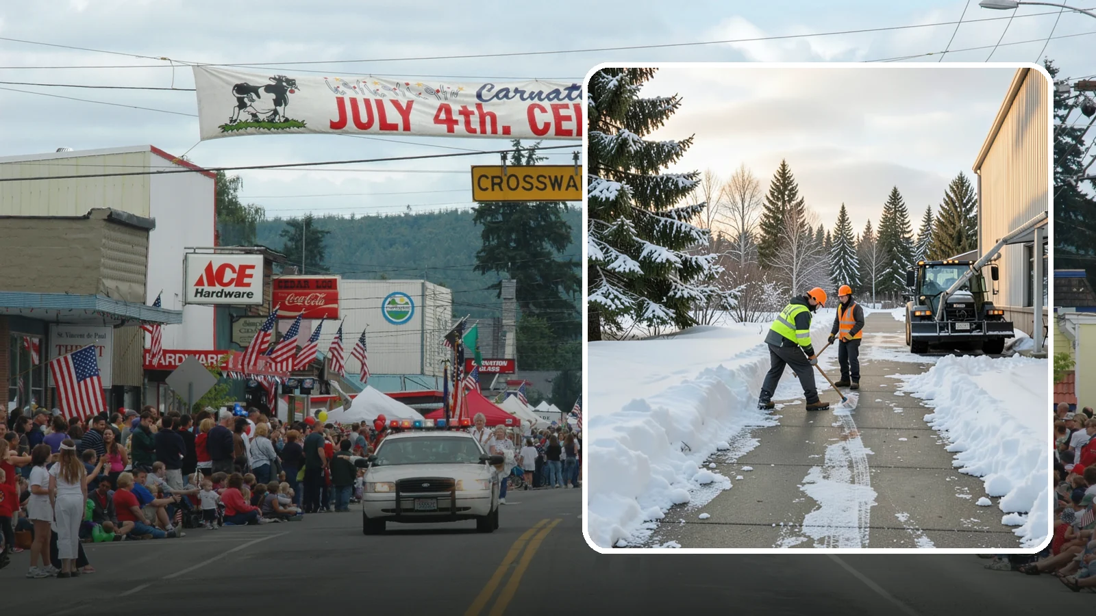 Warehouse Sidewalk Clearing in Carnation, King County, WA - Employee-walkway clearing for Western Washington warehouses, keeping pedestrian routes to entrances and dock offices separate...