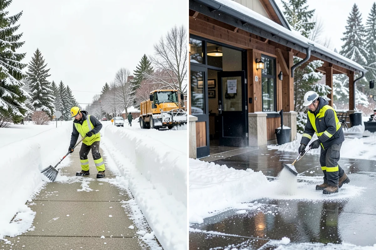 Warehouse Sidewalk Clearing in Concrete, Skagit County, WA - Clear personnel entrances and dock-office approaches first