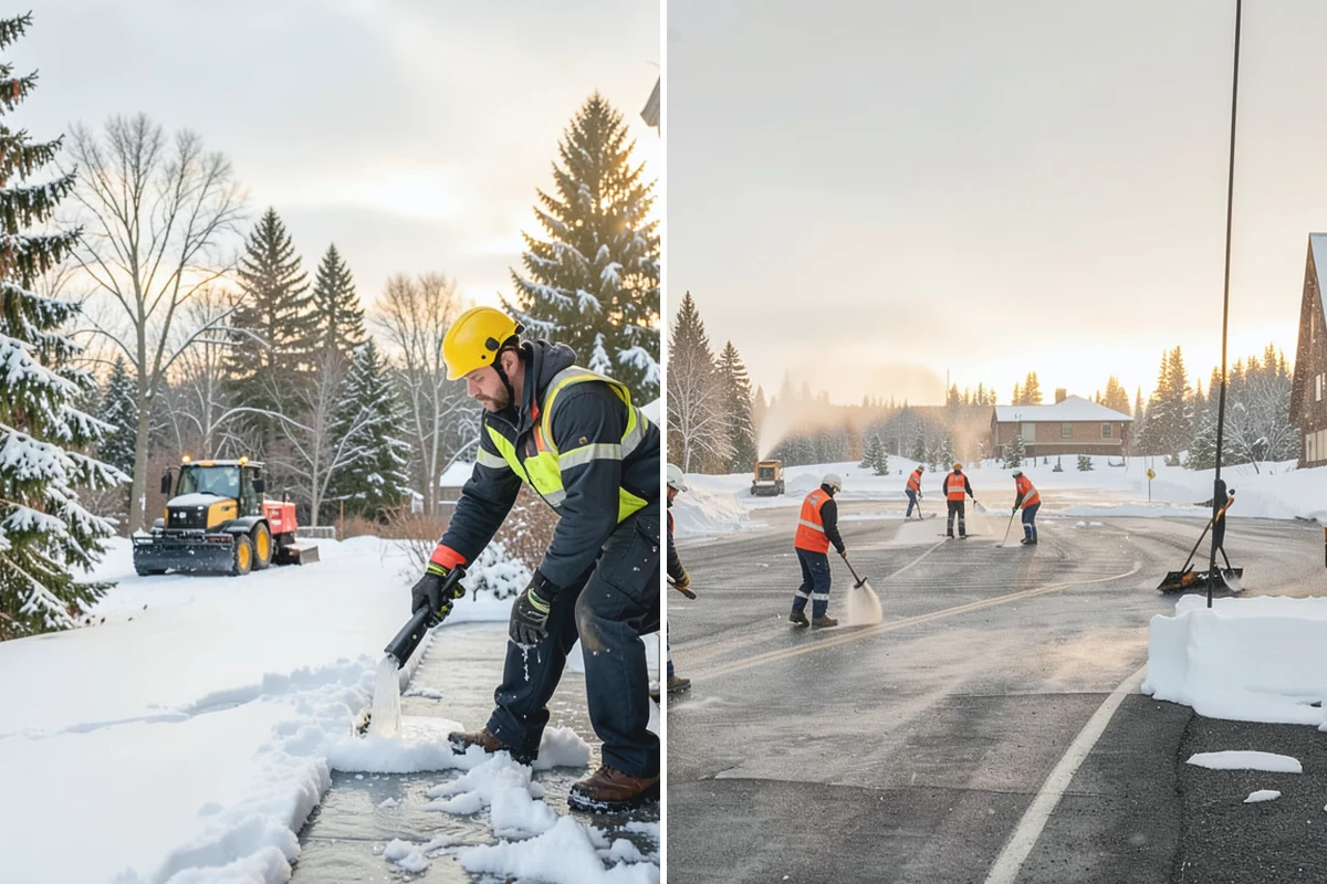Warehouse Sidewalk Clearing in Des Moines, King County, WA - Clear personnel entrances and dock-office approaches first