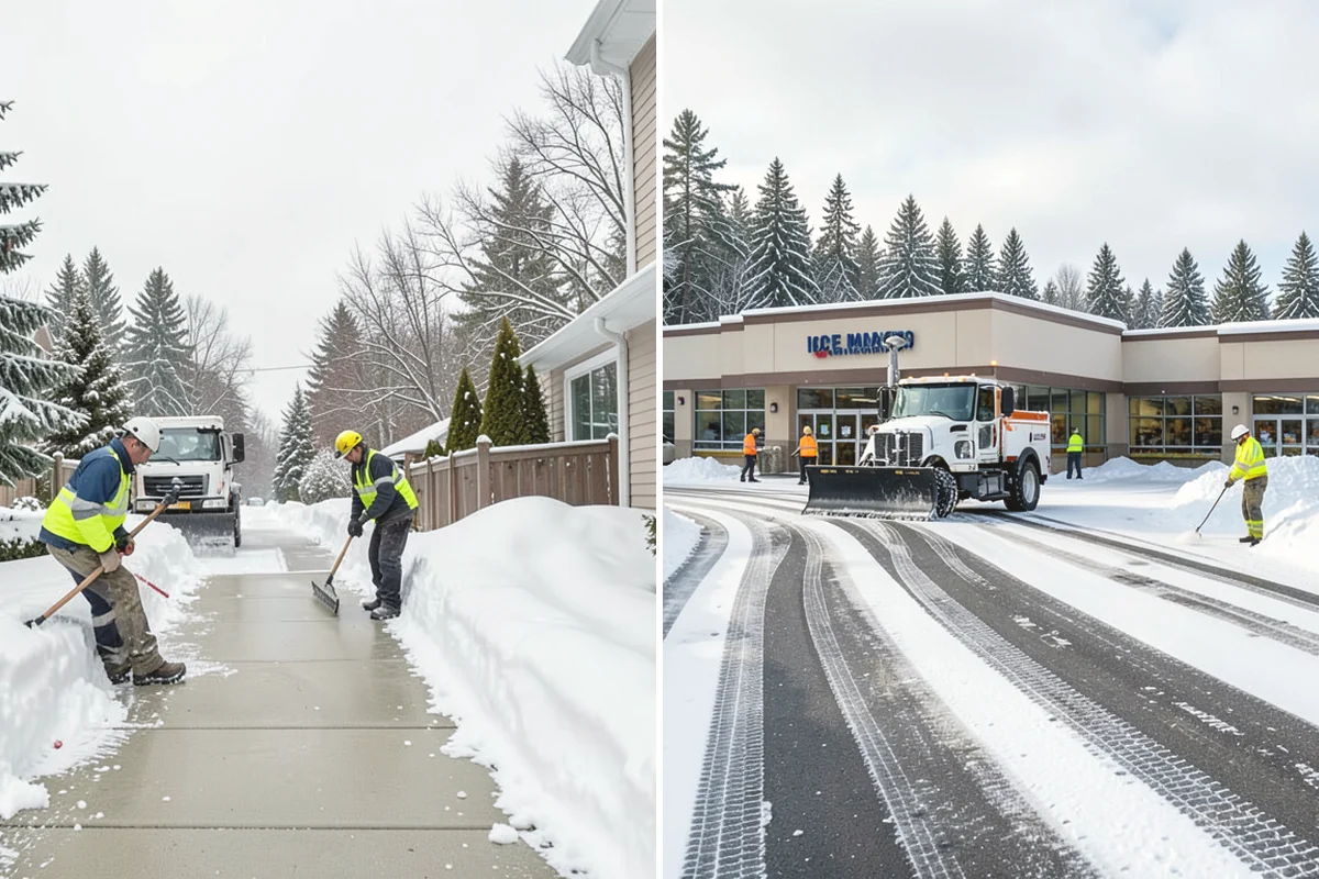Warehouse Sidewalk Clearing in Duvall, King County, WA - Clear personnel entrances and dock-office approaches first