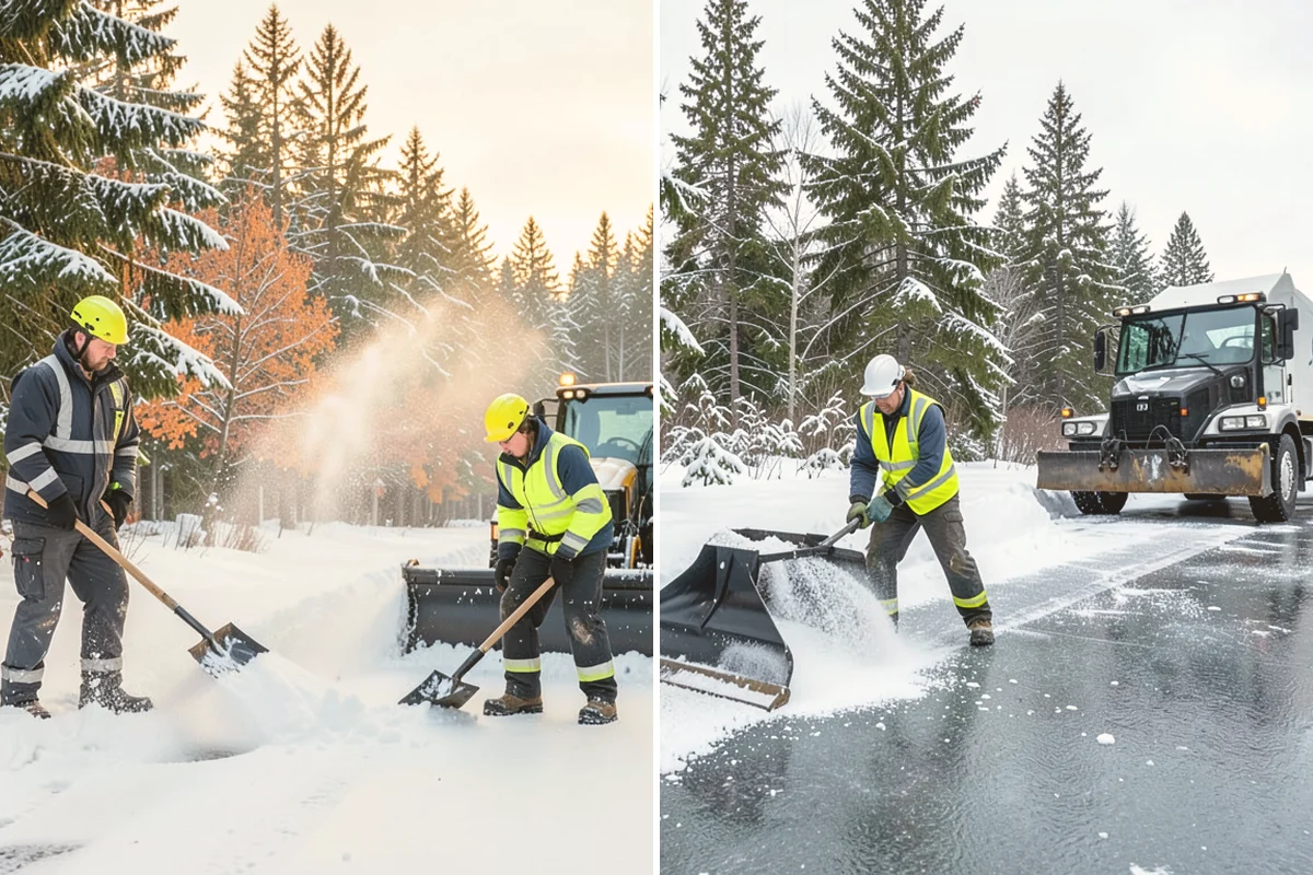 Warehouse Sidewalk Clearing in Eatonville, Pierce County, WA - Clear personnel entrances and dock-office approaches first