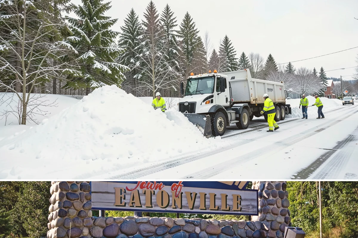 Warehouse Sidewalk Clearing in Eatonville, Pierce County, WA - Warehouse sidewalk needs peak from late November through February, when boot-packed snow on shaded dock walks refreezes overnight.