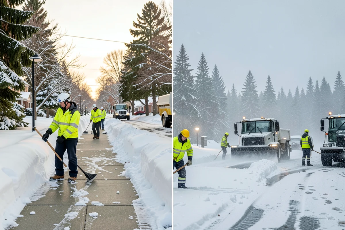 Warehouse Sidewalk Clearing in Federal Way, King County, WA - Clear personnel entrances and dock-office approaches first