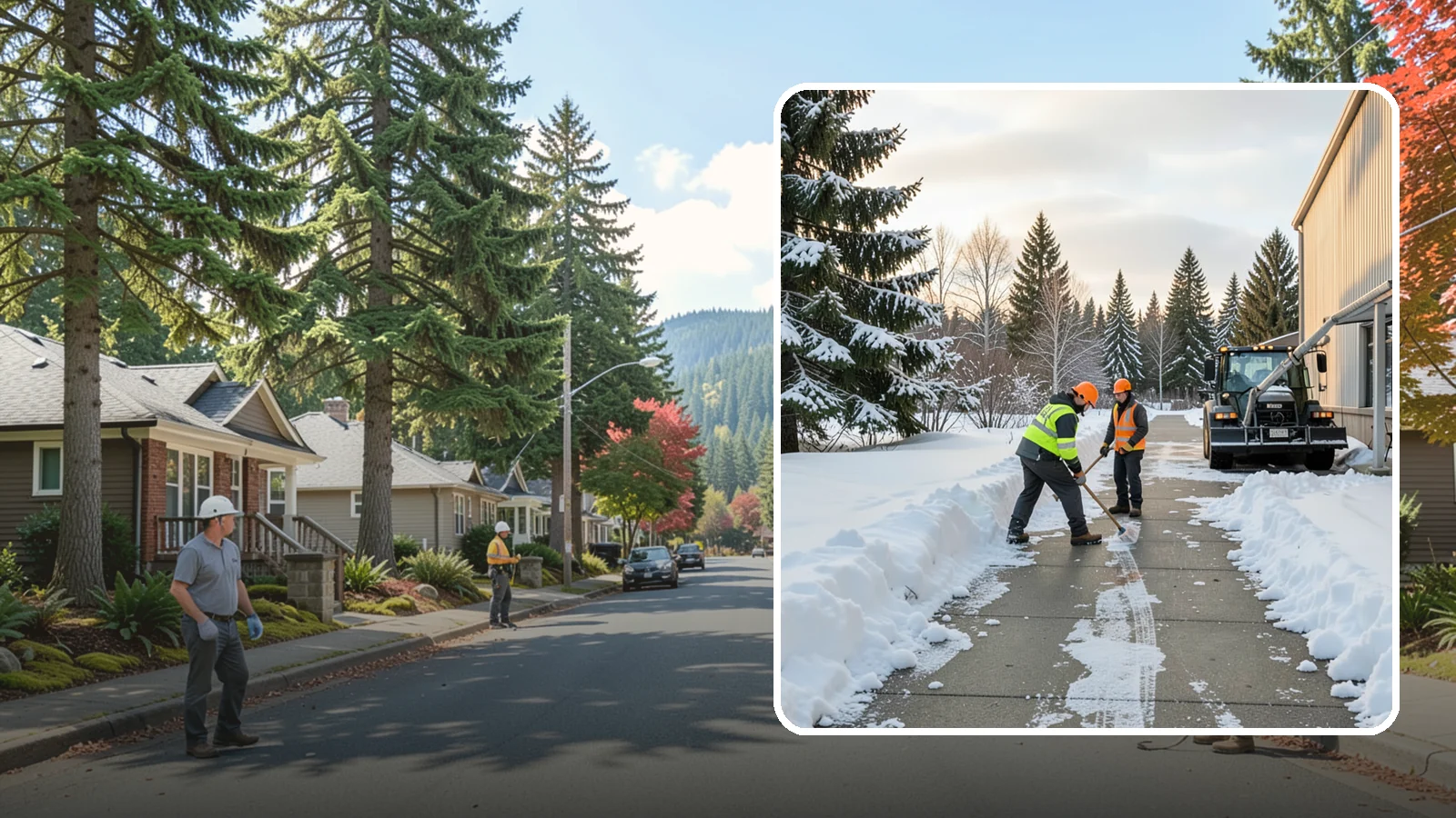 Warehouse Sidewalk Clearing in Hunts Point, King County, WA - Employee-walkway clearing for Western Washington warehouses, keeping pedestrian routes to entrances and dock offices separate...