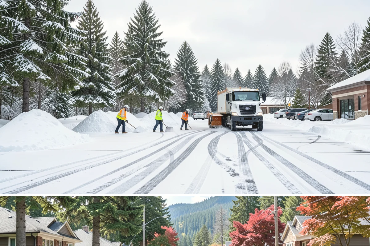 Warehouse Sidewalk Clearing in Hunts Point, King County, WA - Warehouse sidewalk needs peak from late November through February, when boot-packed snow on shaded dock walks refreezes overnight.