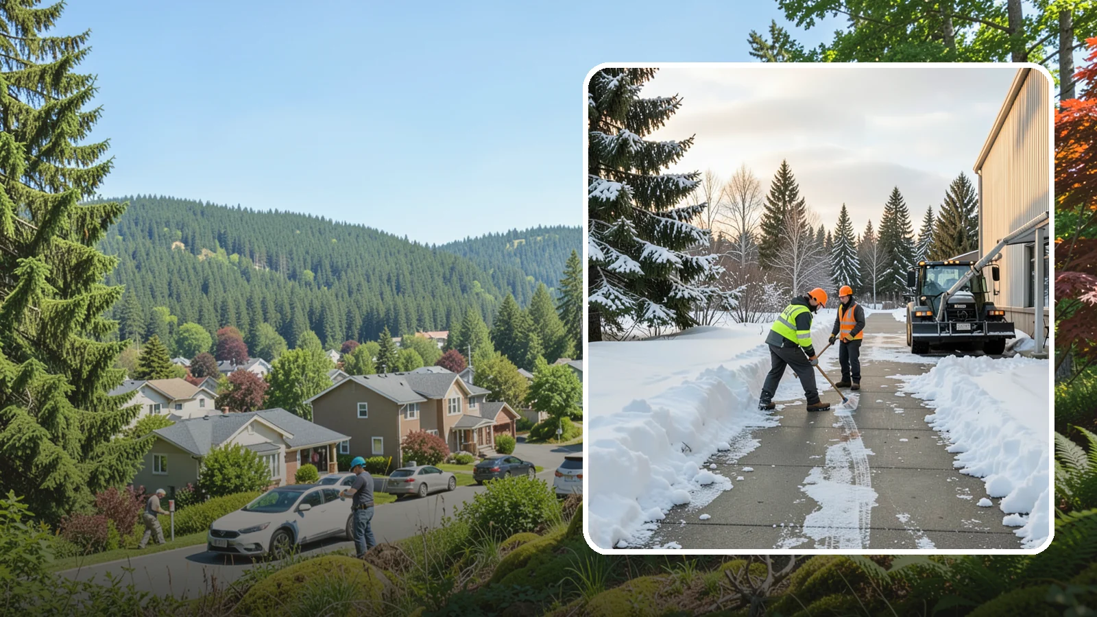Warehouse Sidewalk Clearing in Index, Snohomish County, WA - Employee-walkway clearing for Western Washington warehouses, keeping pedestrian routes to entrances and dock offices separate...