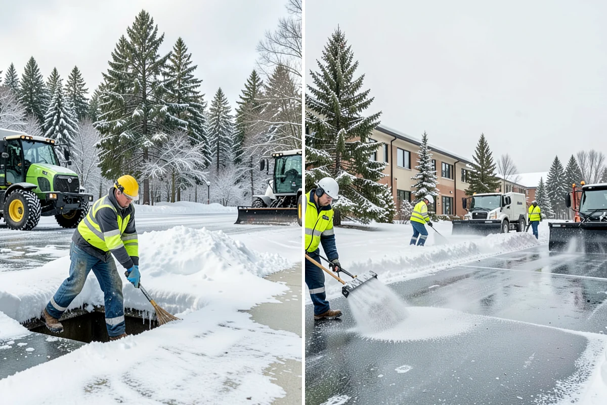 Warehouse Sidewalk Clearing in Kenmore, King County, WA - Clear personnel entrances and dock-office approaches first