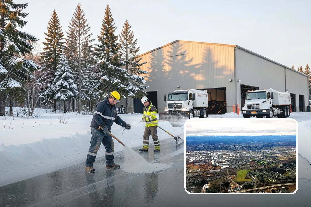 Warehouse Sidewalk Clearing in Kent, King County, WA - Keeps striped pedestrian lanes clear so workers avoid vehicle paths