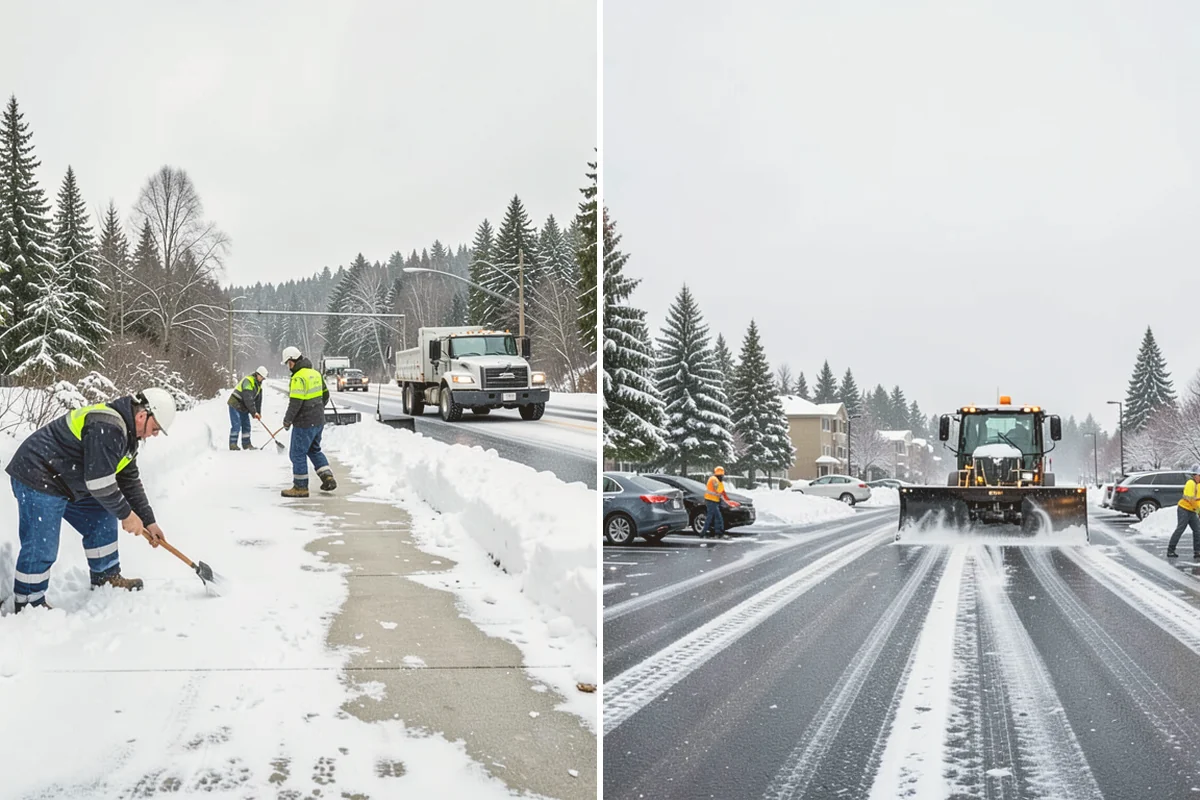 Warehouse Sidewalk Clearing in Kent, King County, WA - Clear personnel entrances and dock-office approaches first