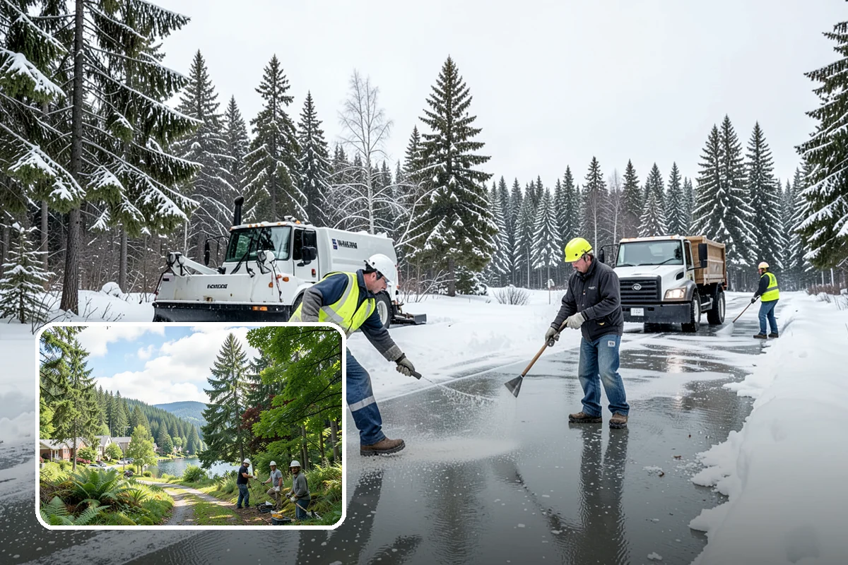 Warehouse Sidewalk Clearing in Lake Forest Park, King County, WA - Keeps striped pedestrian lanes clear so workers avoid vehicle paths