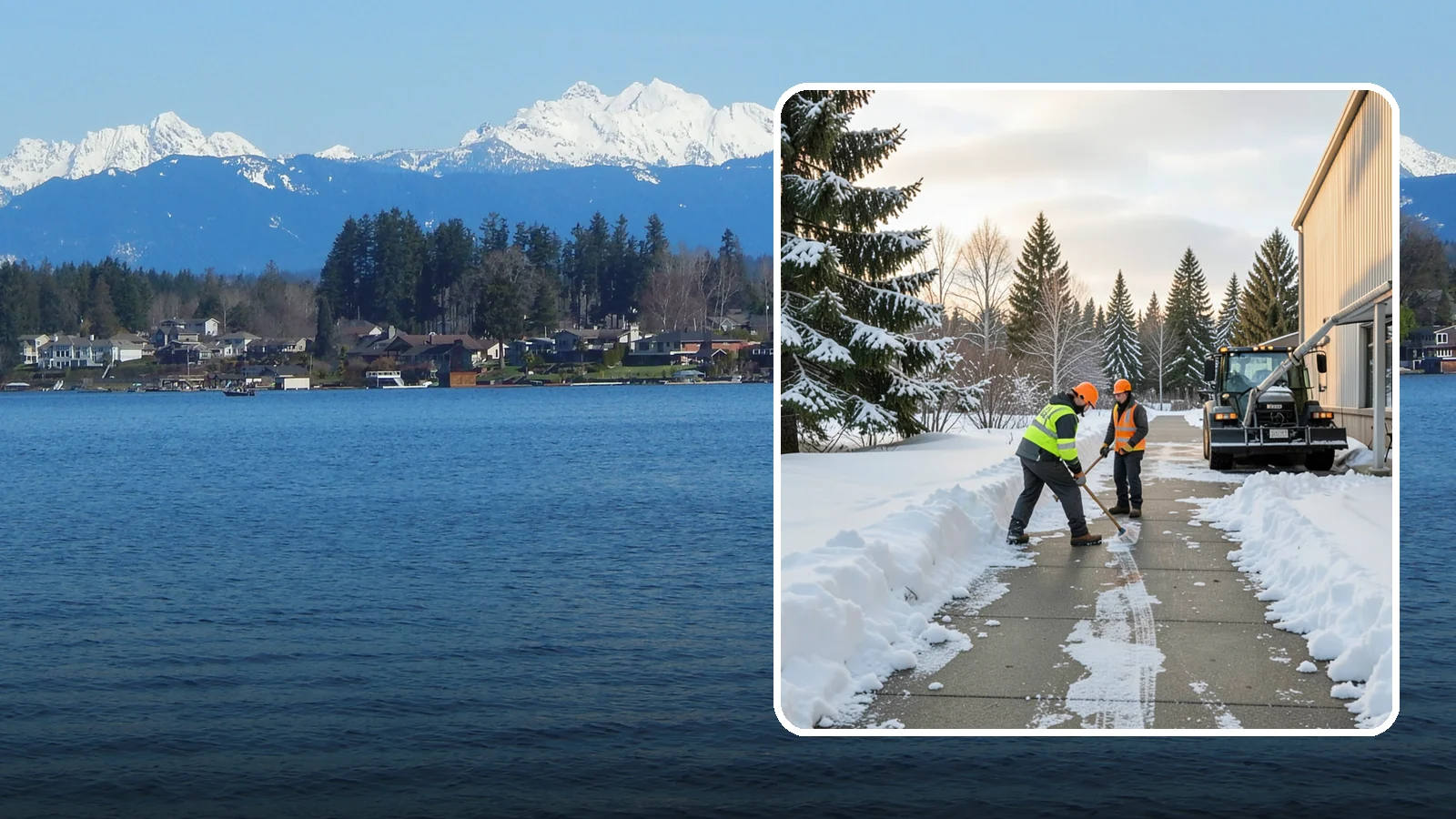 Warehouse Sidewalk Clearing in Lake Stevens, Snohomish County, WA - Employee-walkway clearing for Western Washington warehouses, keeping pedestrian routes to entrances and dock offices separate...
