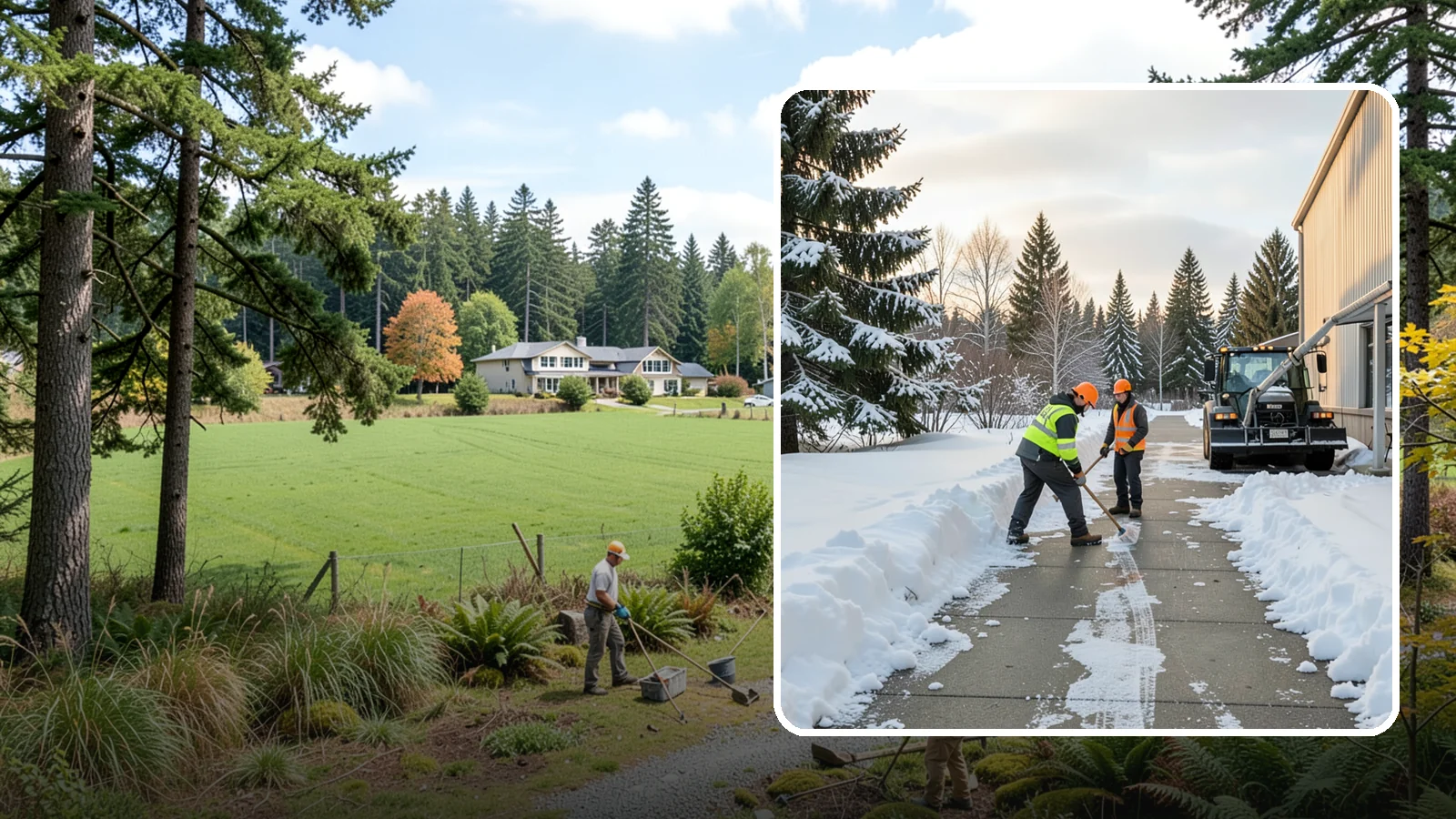 Warehouse Sidewalk Clearing in Lyman, Skagit County, WA - Employee-walkway clearing for Western Washington warehouses, keeping pedestrian routes to entrances and dock offices separate...