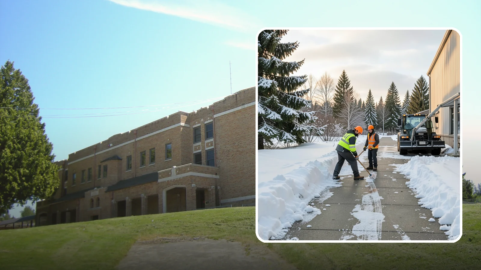 Warehouse Sidewalk Clearing in Maple Valley, King County, WA - Employee-walkway clearing for Western Washington warehouses, keeping pedestrian routes to entrances and dock offices separate...