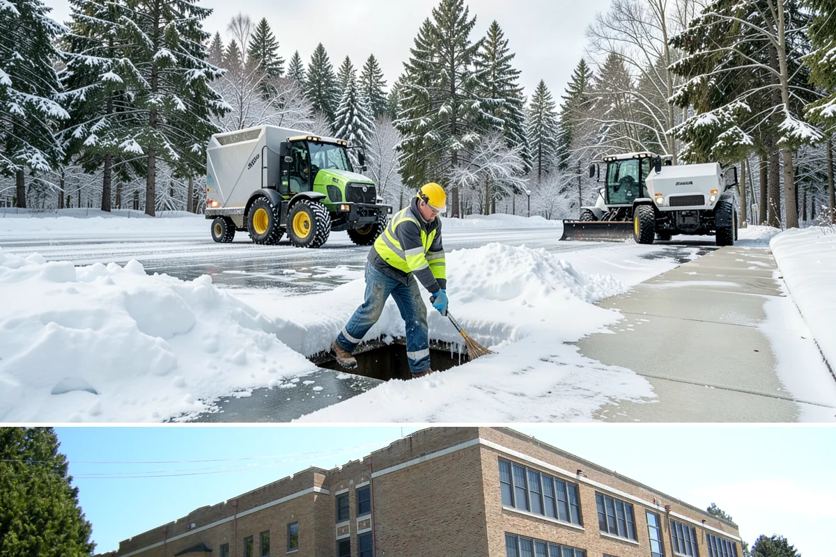 Warehouse Sidewalk Clearing in Maple Valley, King County, WA - Warehouse sidewalk needs peak from late November through February, when boot-packed snow on shaded dock walks refreezes overnight.