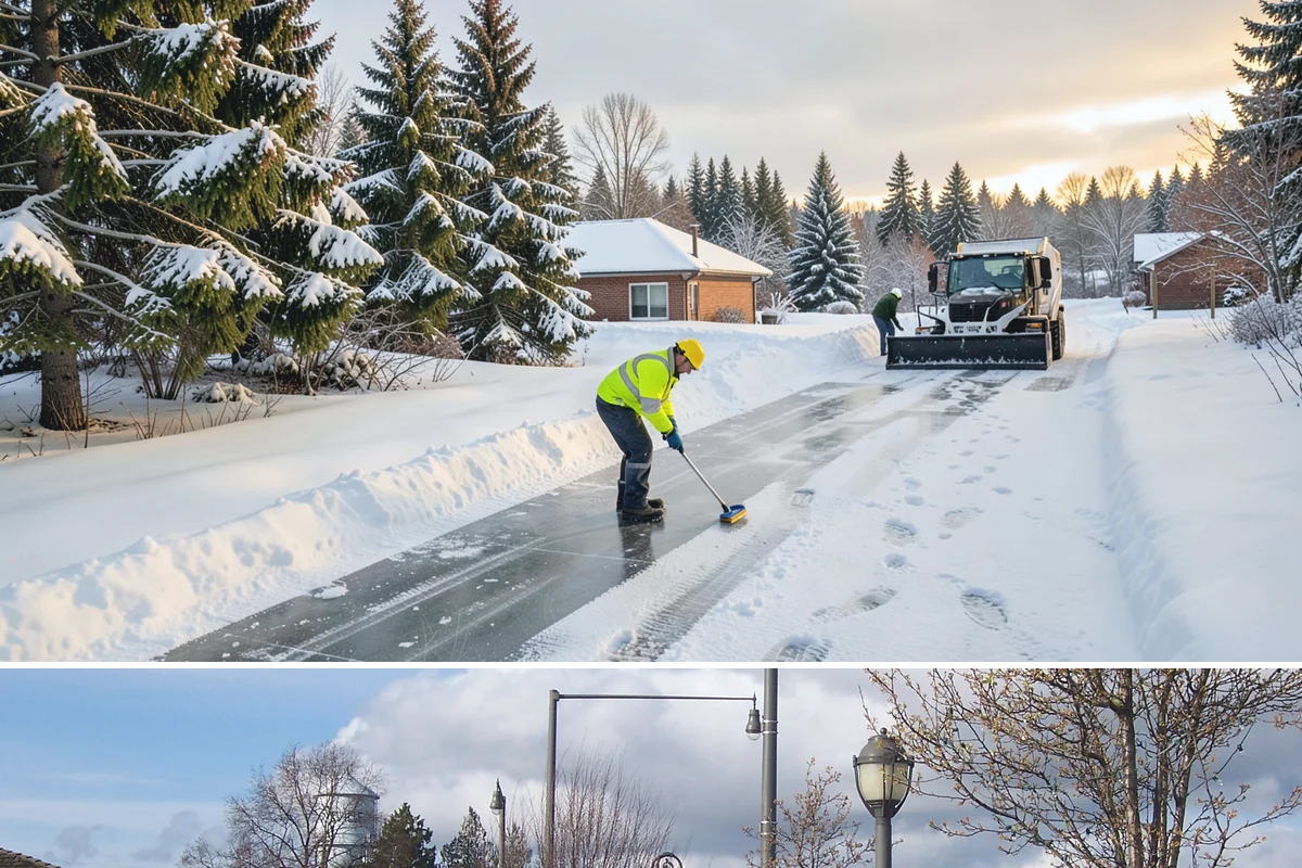 Warehouse Sidewalk Clearing in Marysville, Snohomish County, WA - Warehouse sidewalk needs peak from late November through February, when boot-packed snow on shaded dock walks refreezes overnight.