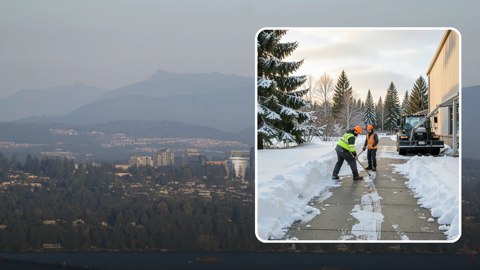 Warehouse Sidewalk Clearing in Medina, King County, WA - Employee-walkway clearing for Western Washington warehouses, keeping pedestrian routes to entrances and dock offices separate...