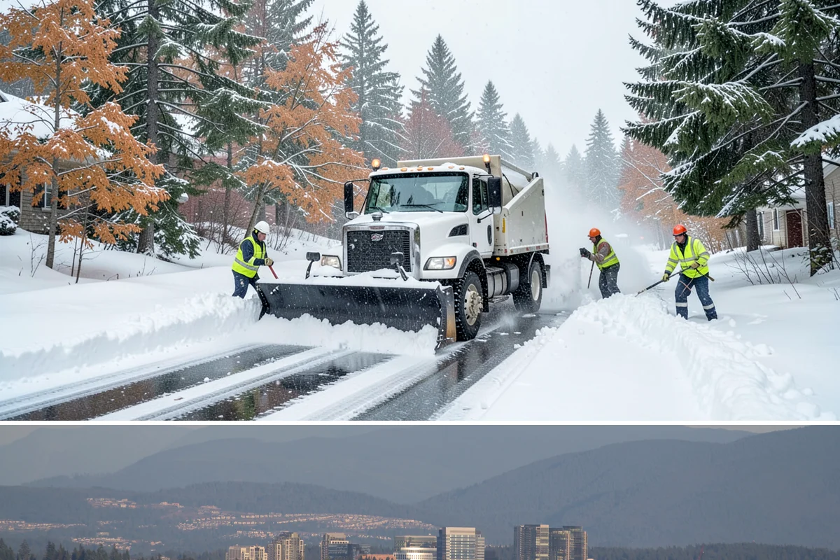 Warehouse Sidewalk Clearing in Medina, King County, WA - Warehouse sidewalk needs peak from late November through February, when boot-packed snow on shaded dock walks refreezes overnight.