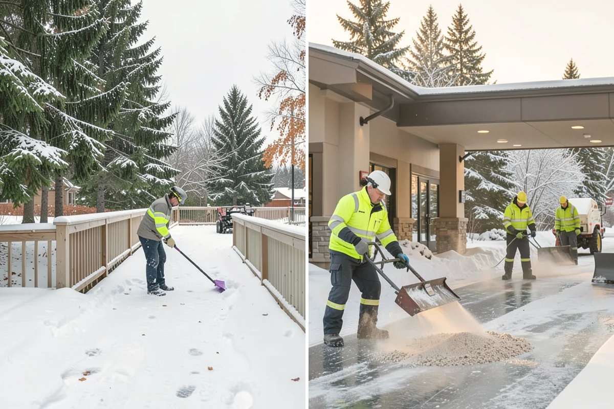 Warehouse Sidewalk Clearing in Mount Vernon, Skagit County, WA - Clear personnel entrances and dock-office approaches first