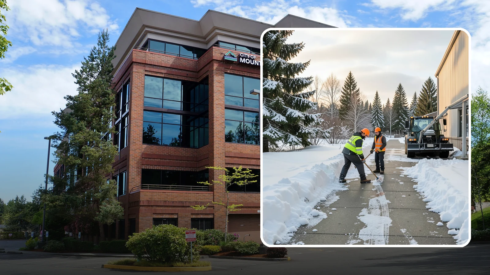 Warehouse Sidewalk Clearing in Mountlake Terrace, Snohomish County, WA - Employee-walkway clearing for Western Washington warehouses, keeping pedestrian routes to entrances and dock offices separate...
