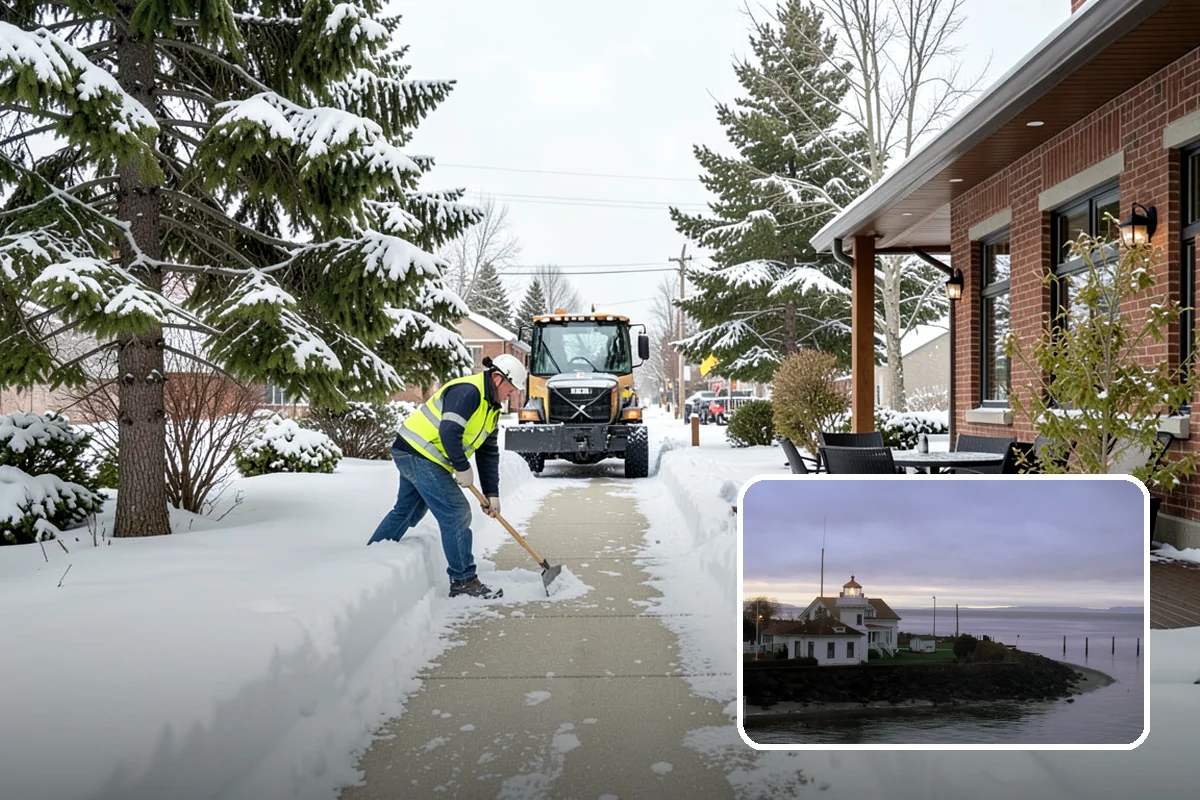 Warehouse Sidewalk Clearing in Mukilteo, Snohomish County, WA - Keeps striped pedestrian lanes clear so workers avoid vehicle paths
