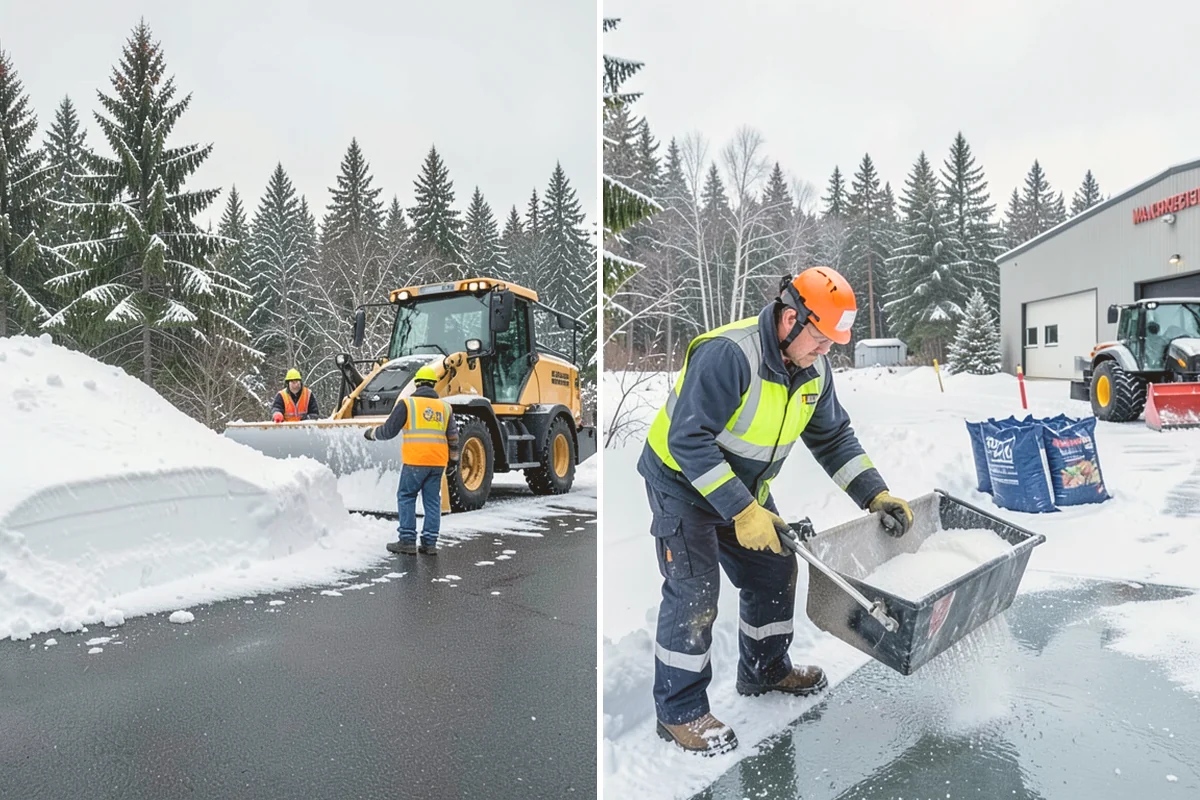 Warehouse Sidewalk Clearing in Newcastle, King County, WA - Clear personnel entrances and dock-office approaches first