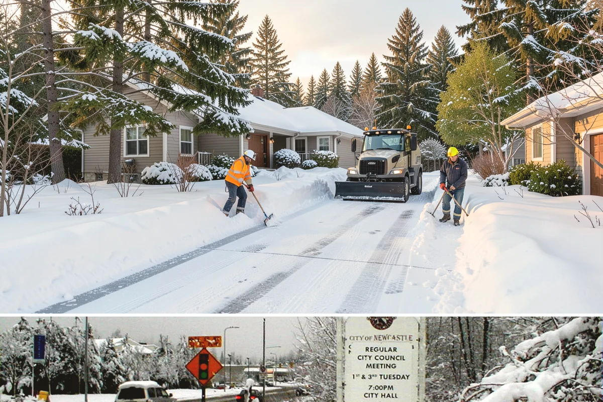 Warehouse Sidewalk Clearing in Newcastle, King County, WA - Warehouse sidewalk needs peak from late November through February, when boot-packed snow on shaded dock walks refreezes overnight.