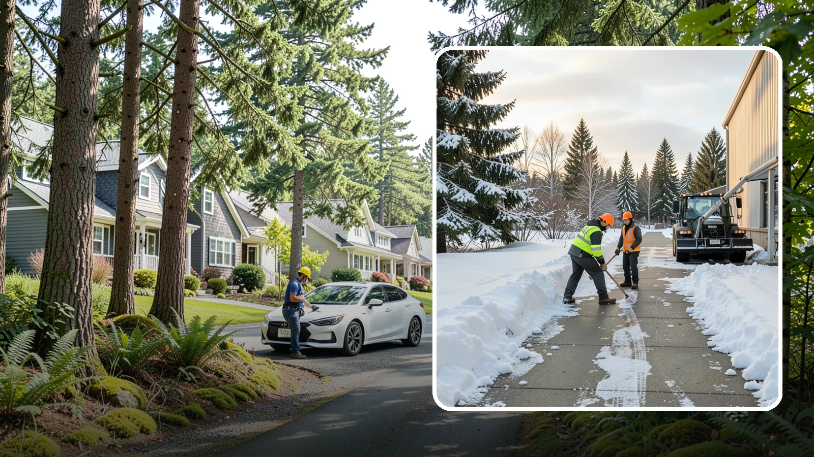 Warehouse Sidewalk Clearing in Normandy Park, King County, WA - Employee-walkway clearing for Western Washington warehouses, keeping pedestrian routes to entrances and dock offices separate...