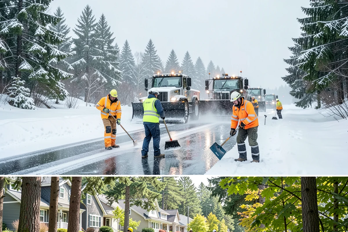 Warehouse Sidewalk Clearing in Normandy Park, King County, WA - Warehouse sidewalk needs peak from late November through February, when boot-packed snow on shaded dock walks refreezes overnight.