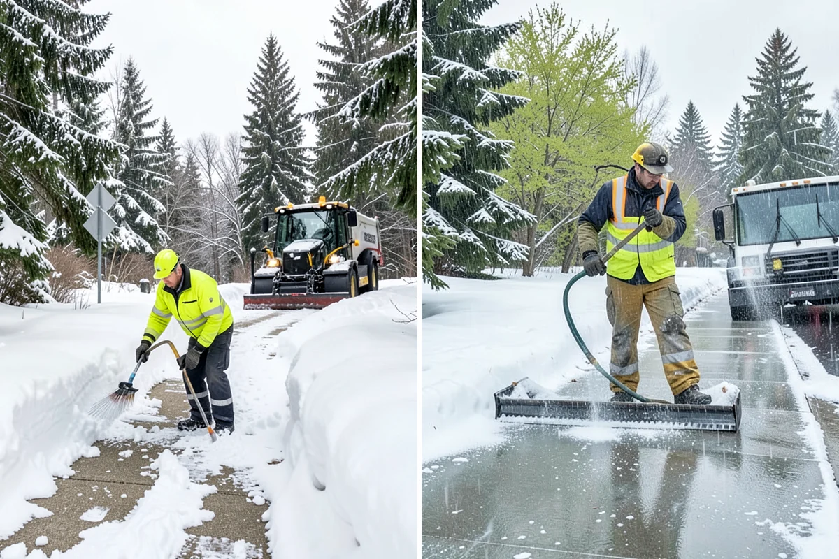 Warehouse Sidewalk Clearing in Pacific, King County, WA - Clear personnel entrances and dock-office approaches first
