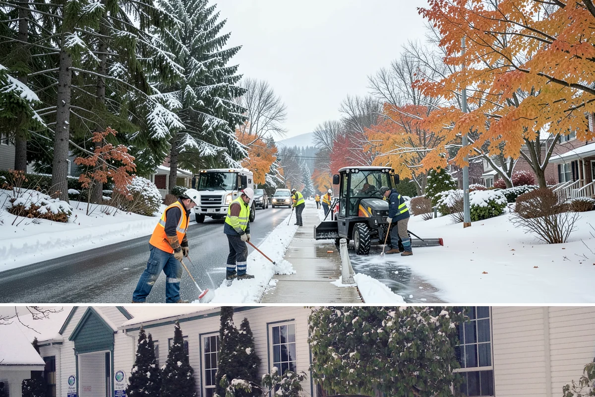 Warehouse Sidewalk Clearing in Pacific, King County, WA - Warehouse sidewalk needs peak from late November through February, when boot-packed snow on shaded dock walks refreezes overnight.