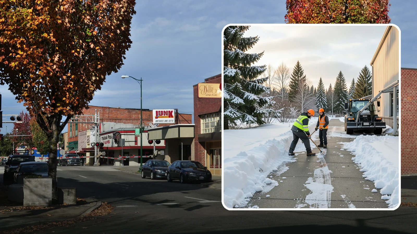 Warehouse Sidewalk Clearing in Puyallup, Pierce County, WA - Employee-walkway clearing for Western Washington warehouses, keeping pedestrian routes to entrances and dock offices separate...